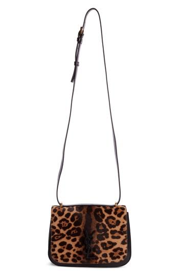 Saint Laurent Spontini Genuine Calf Hair Shoulder Bag - Brown