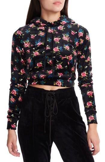Women's Afrm Libson Braided Crop Hoodie - Black