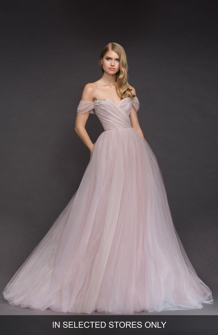 Women's Blush By Hayley Paige Milo Off The Shoulder Tulle Ballgown