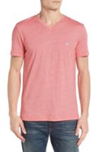Men's Lacoste Stripe V-neck T-shirt (xl) - Red