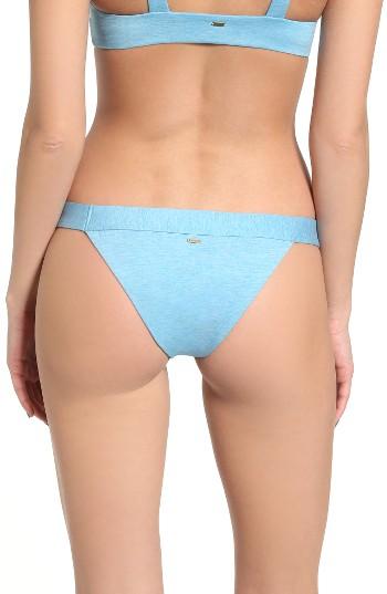 Junior Women's Rip Curl 'beach Chicks' Stripe Reversible Bikini Bottoms - Blue