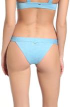 Junior Women's Rip Curl 'beach Chicks' Stripe Reversible Bikini Bottoms - Blue