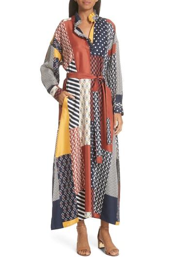 Women's Tory Burch Bianca Patchwork Maxi Dress - Blue