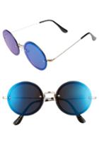 Women's A.j. Morgan 56mm Rimless Round Sunglasses - Gold / Blue Mirror