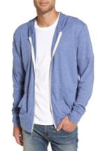 Men's Alternative Lightweight Eco-heather Zip Front Hoodie, Size - Blue