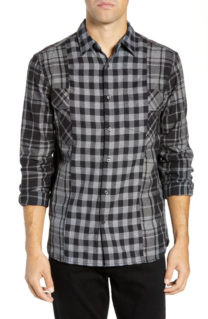 Men's French Connection Bits & Pieces Loose Fit Sport Shirt - Black