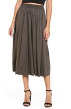 Women's Moon River Pleated Faux Suede Midi Skirt