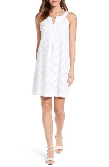 Women's Tommy Bahama Eyelet Cotton Shift Dress - White