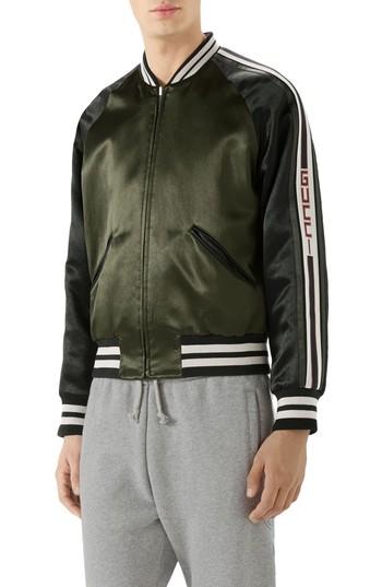 Men's Gucci Souvenir Bomber Jacket Eu - Green