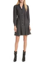Women's Rebecca Taylor Sprinkle Dot Tie Neck Silk Dress - Black