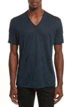 Men's John Varvatos Linen V-neck T-shirt - Blue