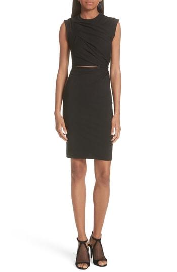 Women's T By Alexander Wang Keyhole Twist Compact Jersey Dress - Black