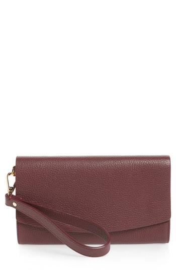 Women's Nordstrom Sara Leather Wristlet - Burgundy