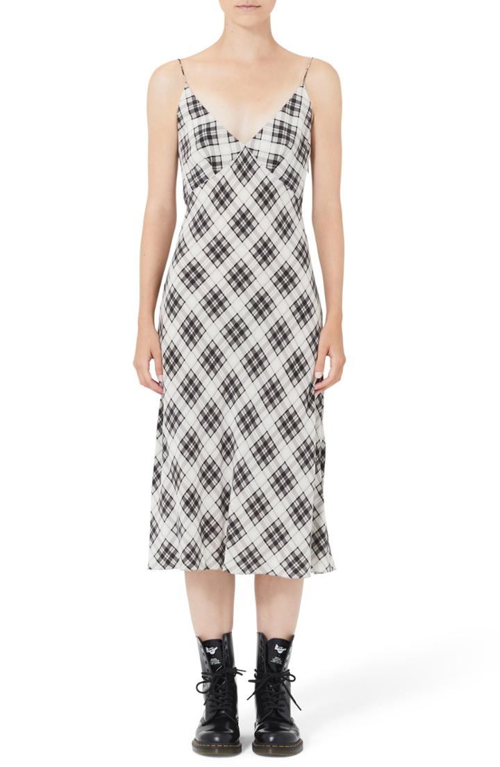 Women's Marc Jacobs Plaid Silk Slipdress - Ivory