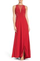 Women's Morgan & Co. Illusion Gown /4 - Red