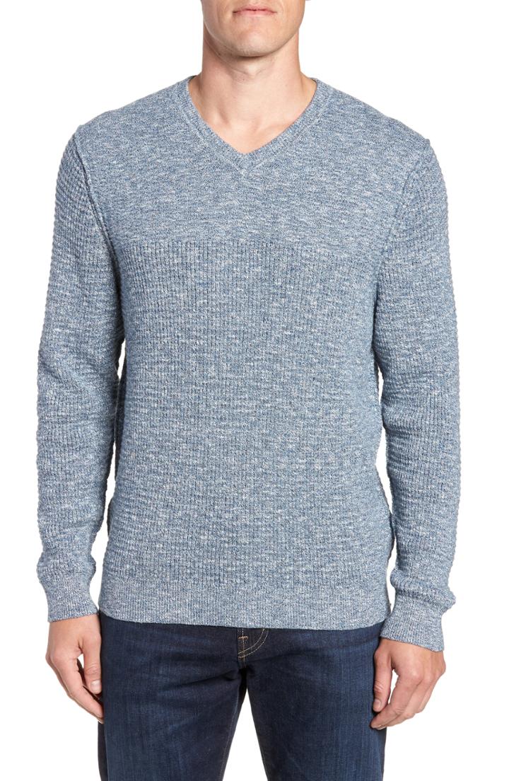 Men's Tommy Bahama Isidro V-neck Fit Sweater, Size Small - Blue