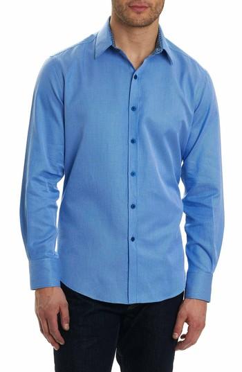 Men's Robert Graham Jobson Fit Sport Shirt, Size Medium - Blue