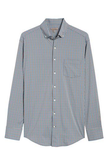 Men's Peter Millar Smedes Regular Fit Check Performance Sport Shirt, Size - Blue