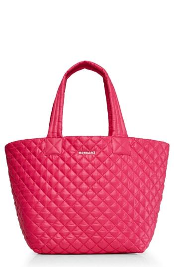 Mz Wallace 'medium Metro' Quilted Lacquer Tote - Pink
