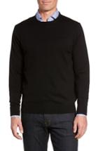 Men's Peter Millar Crown Soft Merino Wool & Silk Crewneck Sweater, Size - Black