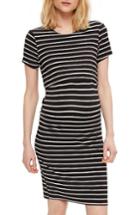 Women's Topshop Stripe Maternity/nursing Dress Us (fits Like 0-2) - Black