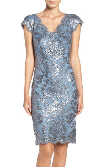 Women's Tadashi Shoji Sequin Sheath Dress - Blue