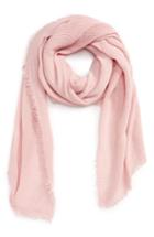 Women's David & Young Pleated Fringe Scarf, Size - Pink