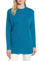 Women's Eileen Fisher Organic Linen & Cotton Sweater, Size - Blue/green