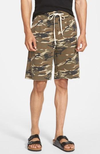 Men's Alternative 'victory' Camo French Terry Knit Cutoff Shorts - Green