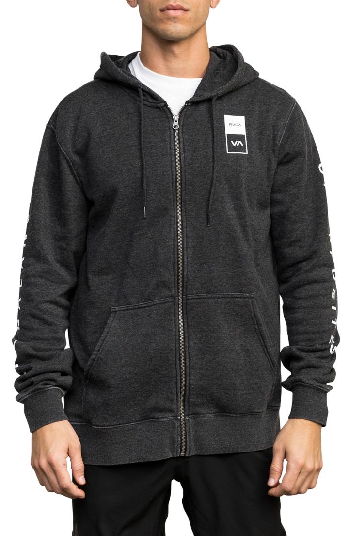Men's Rvca Va Guard Graphic Zip Hoodie - Black