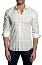 Men's Jared Lang Trim Fit Tonal Plaid Sport Shirt - White