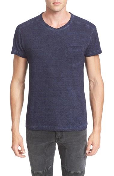 Men's Belstaff Crossfell Extra Trim Fit Stripe Jersey T-shirt - Blue