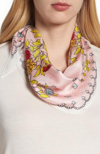 Women's Echo Coastal Floral Diamond Silk Scarf, Size - Pink