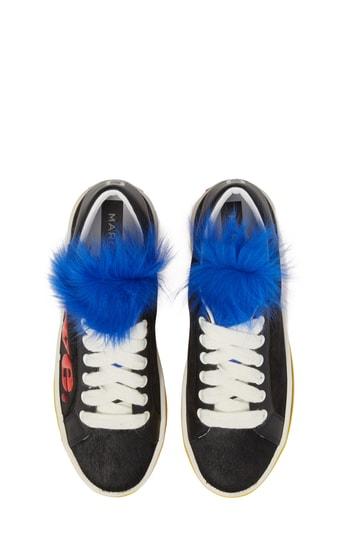 Women's Marc Jacobs Empire Love Genuine Shearling & Calf Hair Trim Sneaker Us / 35eu - Black