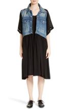 Women's Junya Watanabe Layered Denim & Georgette Dress