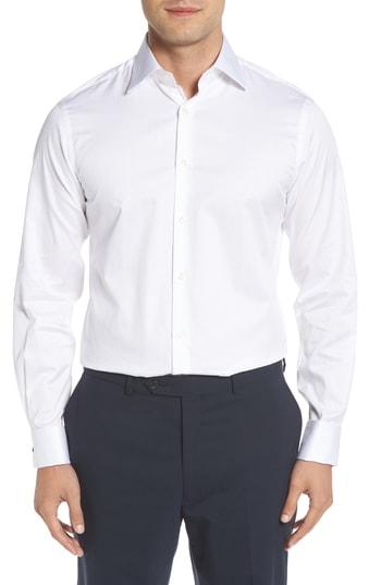 Men's Ike Behar Regular Fit Solid Dress Shirt .5 32/33 - White