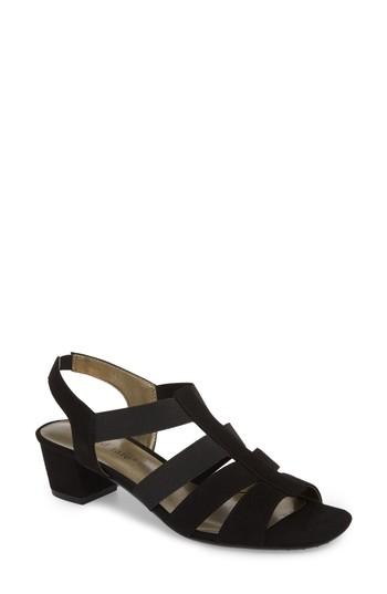 Women's David Tate Delight Slingback Cage Sandal M - Black