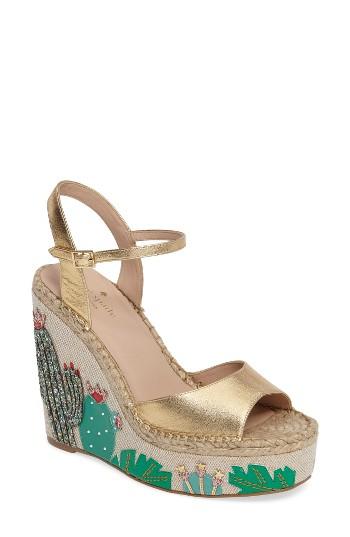 Women's Kate Spade New York Dallas Wedge Sandal .5 M - Metallic