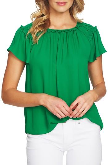 Women's Cece Flutter Sleeve Blouse - Green