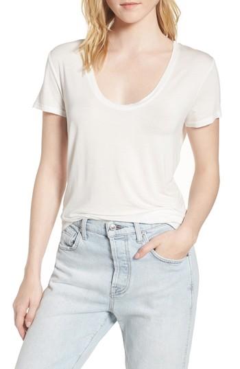 Women's Splendid Deep U-neck Tee - White