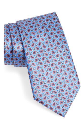 Men's Ermenegildo Zegna Print Silk Tie, Size - Blue