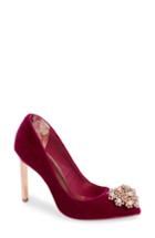 Women's Ted Baker London Peetchv Embroidered Pump .5 M - Red
