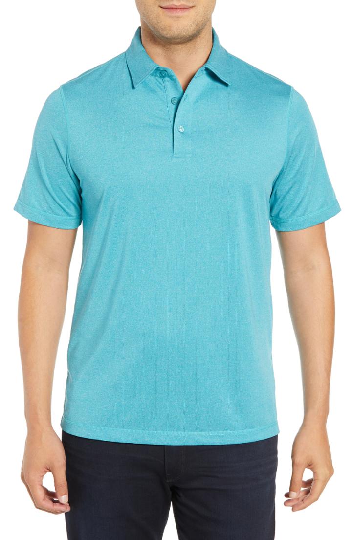 Men's Bugatchi Stretch Knit Polo, Size - Blue