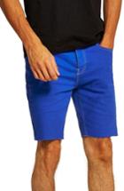 Men's Topman Skinny Fit Stretch Twill Cutoff Shorts - Blue