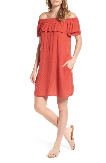 Women's Velvet By Graham & Spencer Ruffled Off The Shoulder Dress