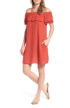 Women's Velvet By Graham & Spencer Ruffled Off The Shoulder Dress
