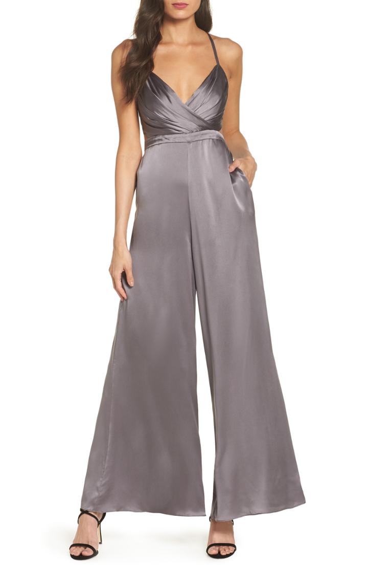 Women's Moon River Stripe Flutter Sleeve Jumpsuit