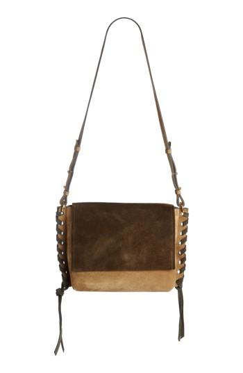 Isabel Marant Asli Colorblock Suede Shoulder Bag - Beige