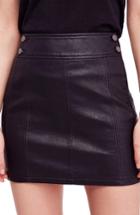 Women's Free People Retro Faux Leather Body-con Miniskirt - Black