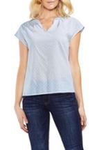 Women's Vince Camuto Floral Embroidered Top, Size - Blue